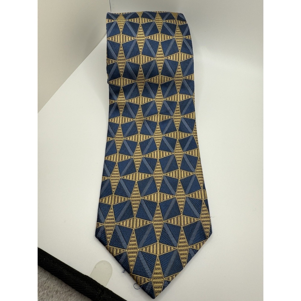 Nordstrom XMI USA Silk Jacquard Tie 4" Wide‎ Heavy Geometric Pattern
